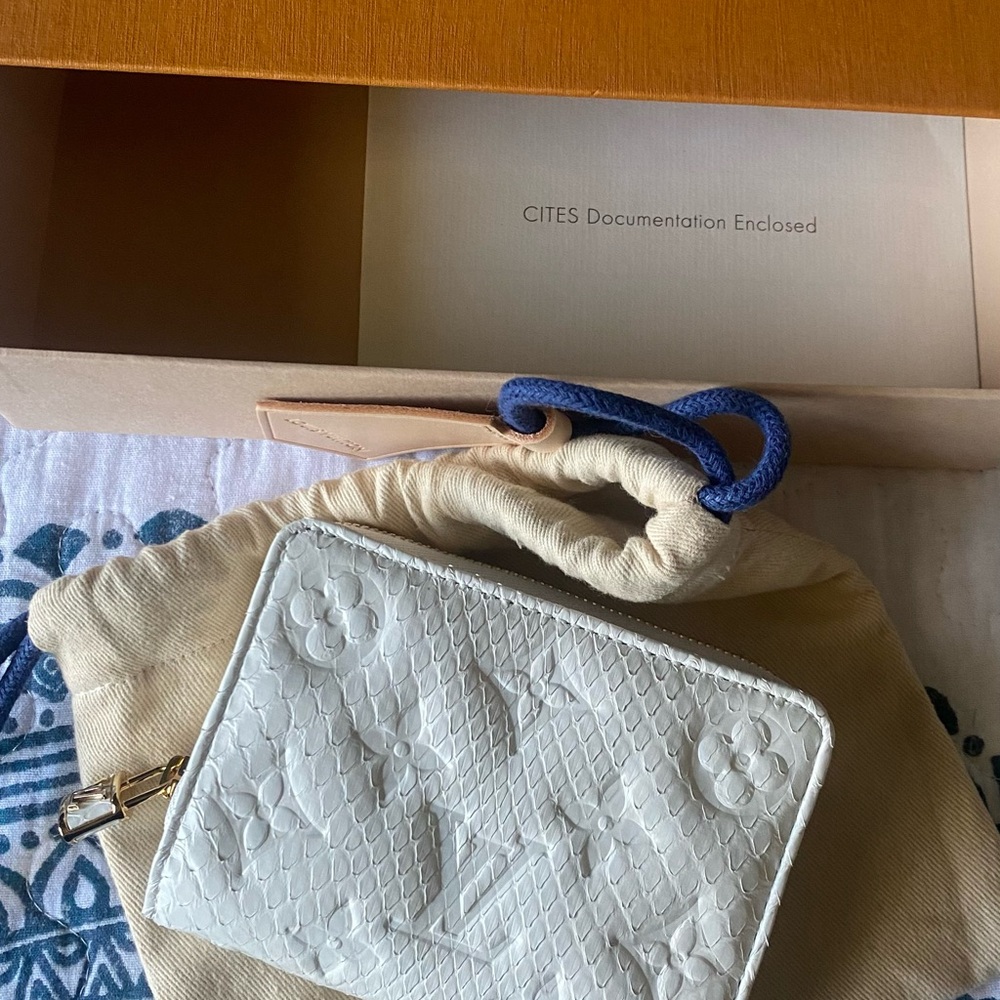 Louis Vuitton White Embossed Wallet